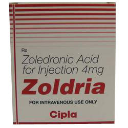 Zoldria - Zoledronic Acidcipla का उपयोग मुख्य रूप से हड्डियों के रोगों के उपचार के लिए किया जाता है। यह दवा हड्डियों में कैल्शियम के स्तर को नियंत्रित करने में मदद करती है और हड्डियों की मजबूती बढ़ाने में सहायक होती है।