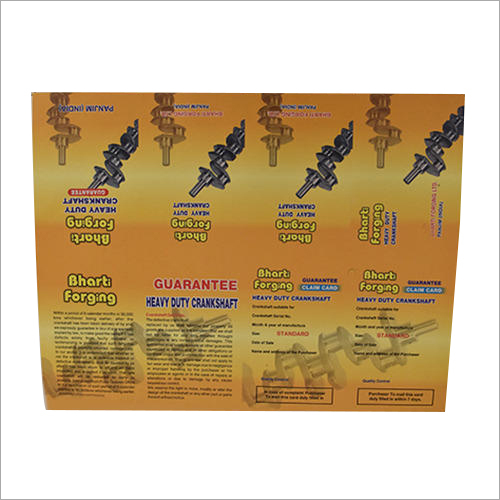 Paper Product Guarantee Card