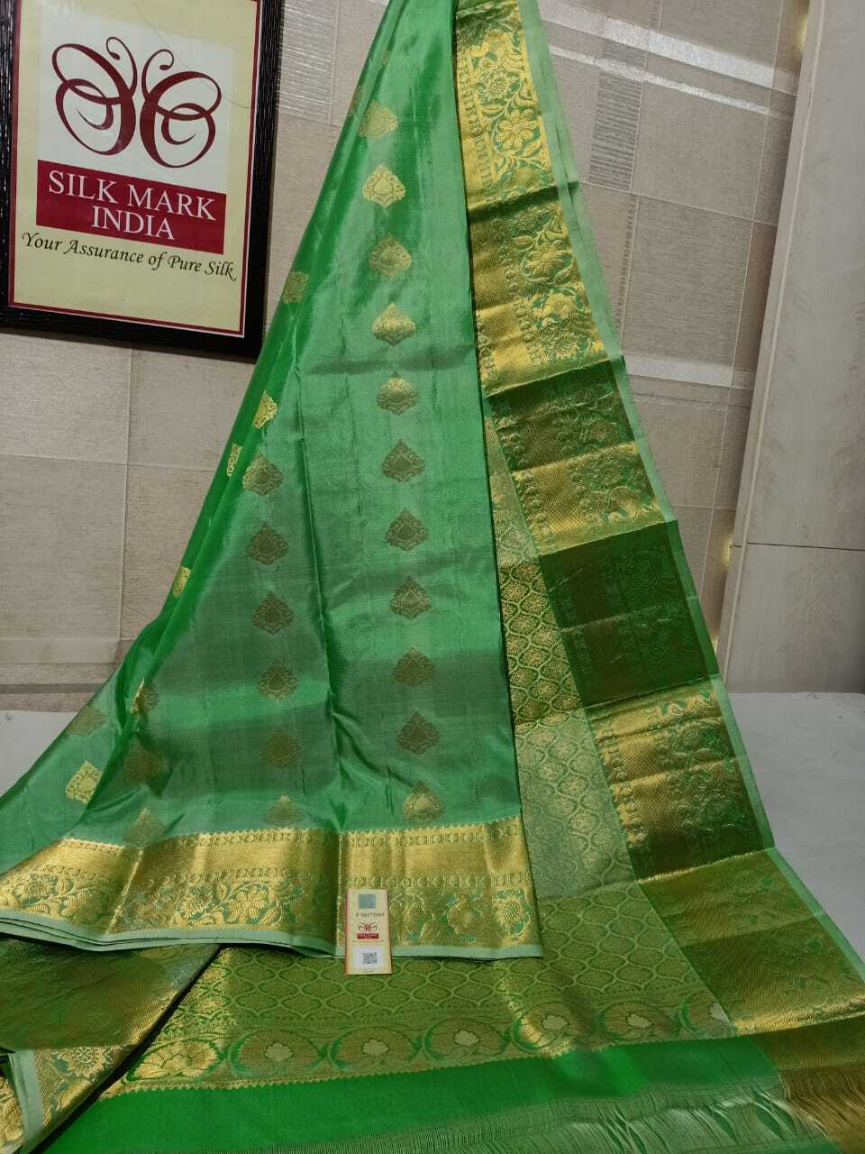 Green Fancy Jarie Kanjivaram Soft Silk Saree
