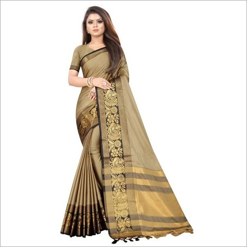 Ladies Cotton Printed Saree - Semi Cotton, 6.3 Mtr Length With Blouse Piece | Vibrant Color Combinations, Beautiful Printed Patterns