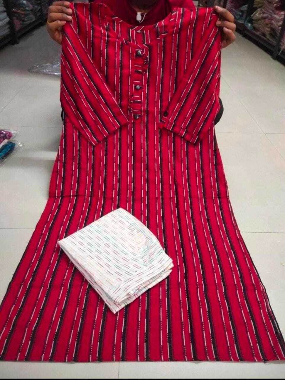 Kadii Kurti Cottton - Cotton Khadi Kurti Pant Set, Size L40 Xl 42 Xxl 44 Xxxl 46, 3-4th Sleeve, Breathable & Washable, Printed Design