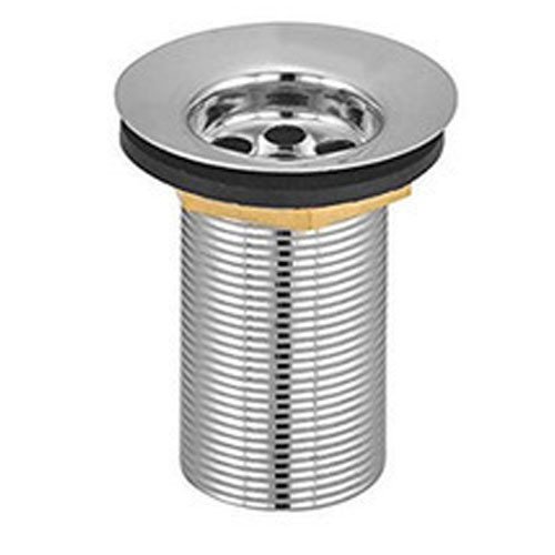 Waste Coupling Pop Up Brass - 32mm Full Thread, Chrome Plated Silver Finish | Round Shape, Standard Installation For Wash Basins