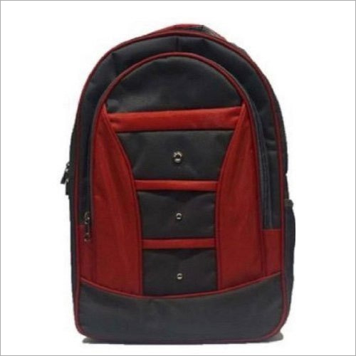 Polyester Zipper School Backpack - 17x12x7 Inch | Waterproof, Lightweight Design, Multiple Compartments, Red and Black Color, 25 Kg Capacity