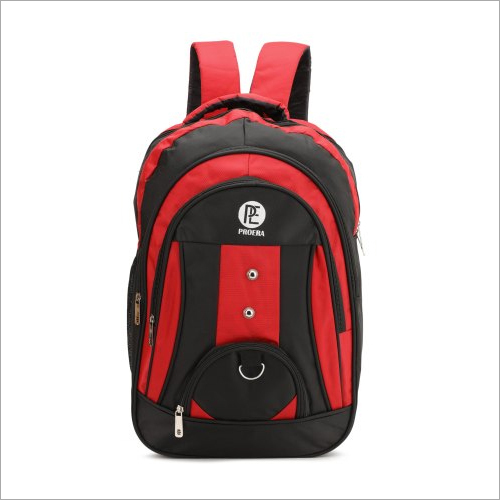 Black And Red 19 X 13 X 8 Inch Polyester Laptop Backpack