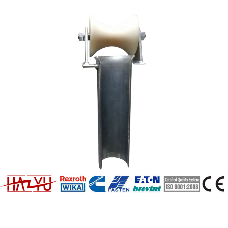 Cable Entrance Protection Roller - Nylon Wheel 80mm Diameter Enhanced Length Fixed Mechanism