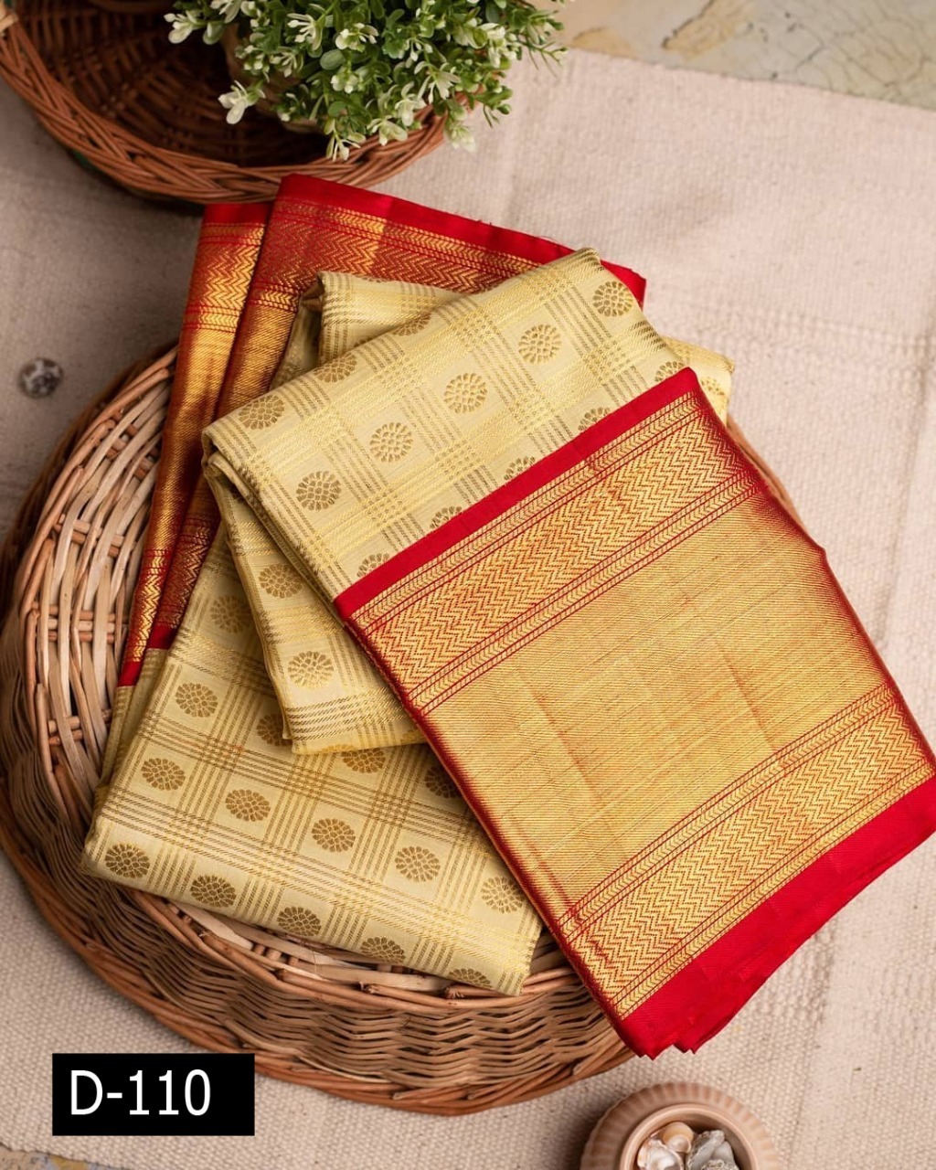 Kota Silk Saree - 6.30d, Elegant Cream With Gold Zari Multiline Checks And Rich Pallu | Breathable, Washable, Custom Logo Available