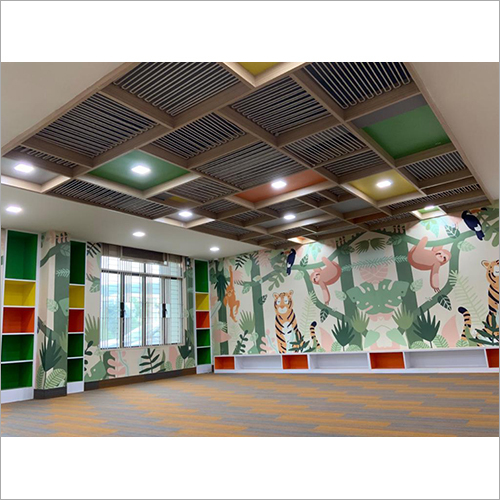 School Interior Designing Services - Customizable Dimensions, Wood and Metal Materials, Fire-Resistant Safety Features, LED Lighting and Acoustic Treatment, Modernized Aesthetic