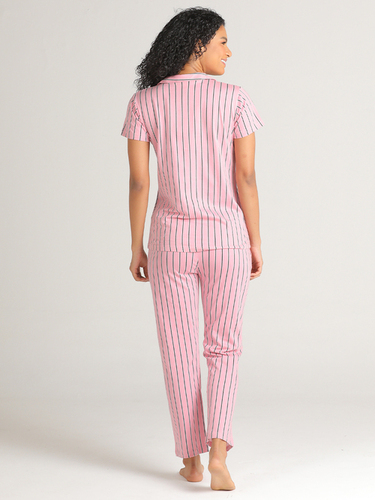 कॉटन पिंक नाइट सूट