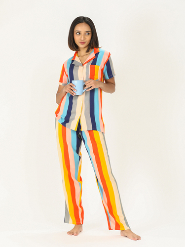 Evolove Nightsuit Set - Cotton Material, Short Sleeve Design | Comfortable and Stylish Nightwear for Women