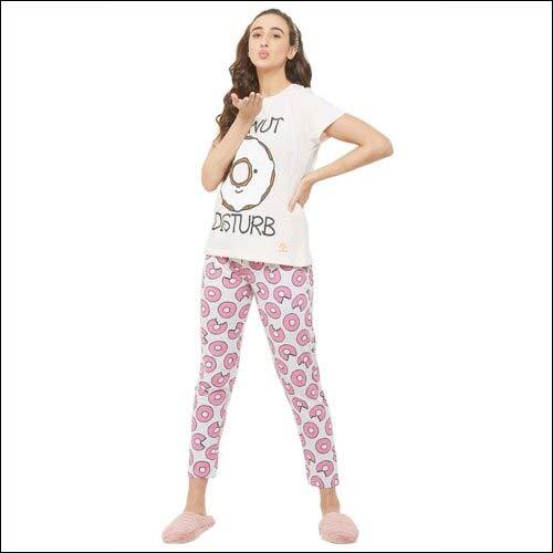 Evolove Printed Ladies Night Suits - Cotton, Available in XL, L, S, M | Perfect for Spring, Summer, Rainy Days