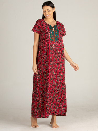 Woman Nighty - Cotton Fabric, Sizes L, M, S, XL, XXL, XXXL | Comfortable and Breathable Design for Relaxed Nighttime Wear