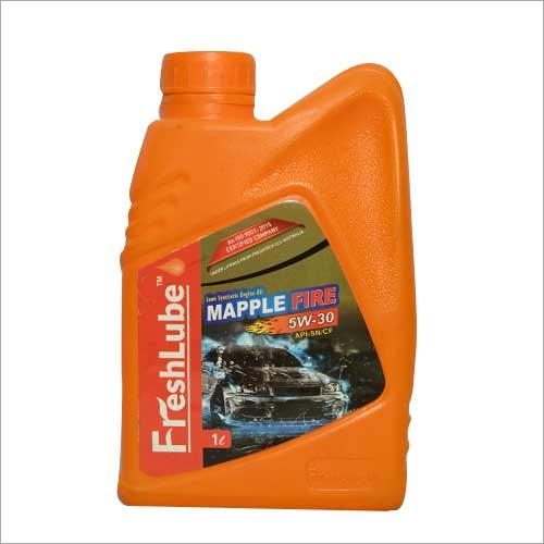 5W-30 1 Ltr Mapple Fire Engine Oil - Synthetic Oil, Golden Color, Plastic Bottle, Ideal Engine Oil for Cars - Oil and Lubricant Industry