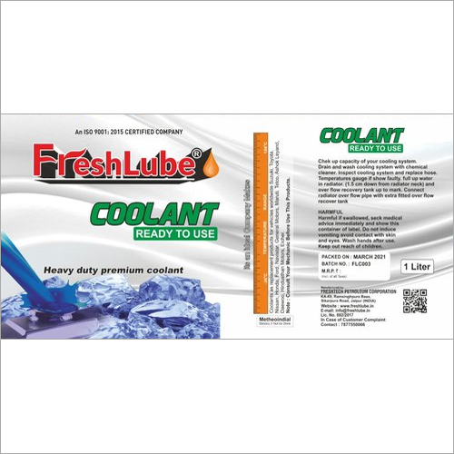 1 लीटर फ्रेश ल्यूब रेडिएटर कूलेंट एप्लीकेशन: ऑयल एंड लुब्रिकेंट इंडस्ट्री
