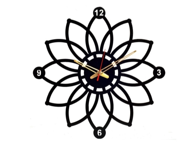 Black Flower Clock Style