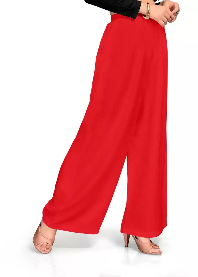5stitch Regular Fit Women Red Rayon Trousers Gender: Girls