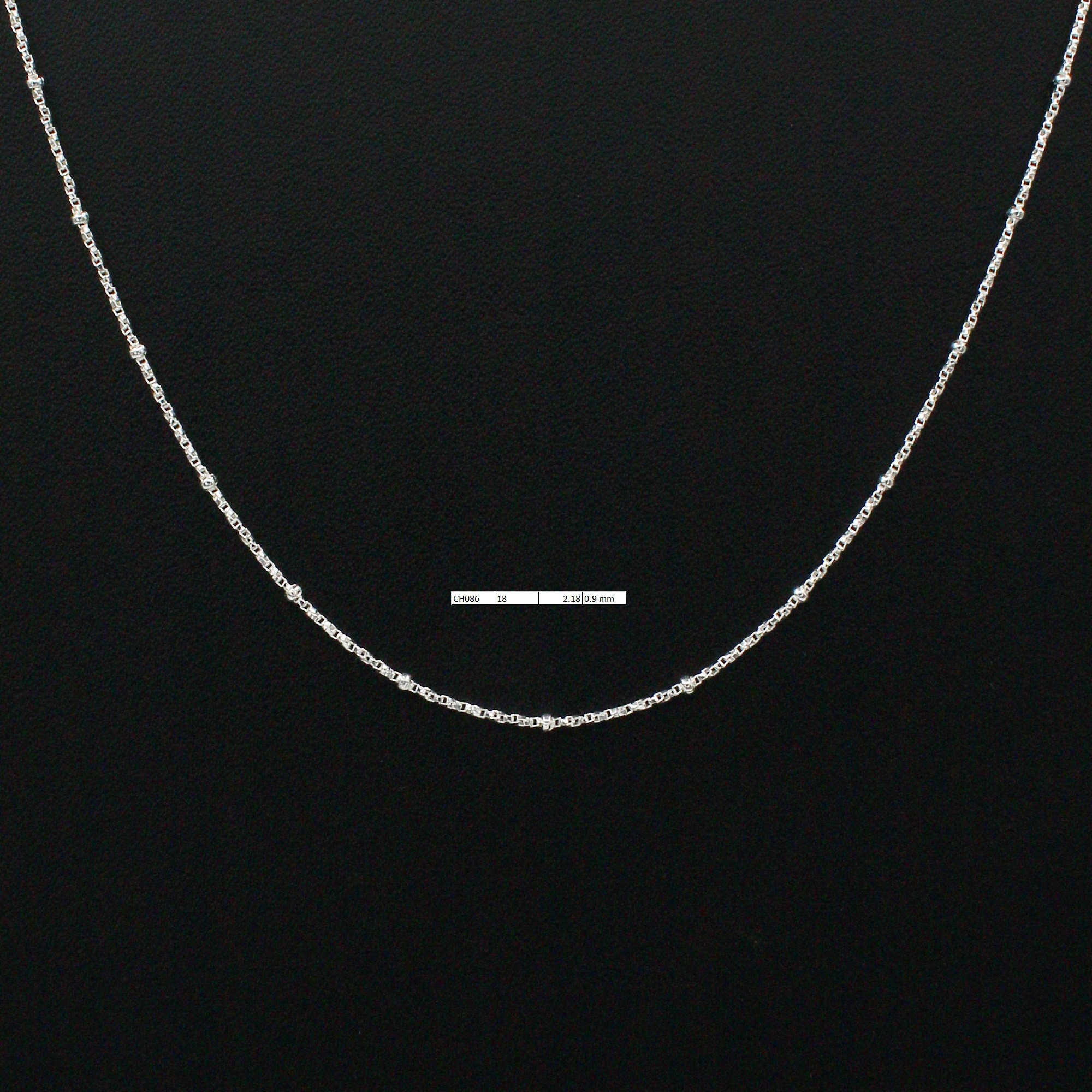 Box (Venetian) Silver Chain With Ball