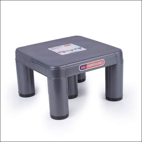 Plastic Stool - Plastic, Rigid, Grey | Durable Design for Versatile Indoor and Outdoor Use