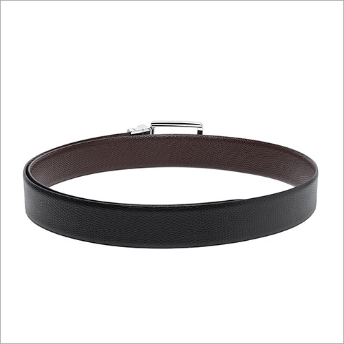स्टील मेन ब्लैक एंड ब्राउन टेक्सचर्ड लेदर स्लिम रिवर्सिबल बेल्ट