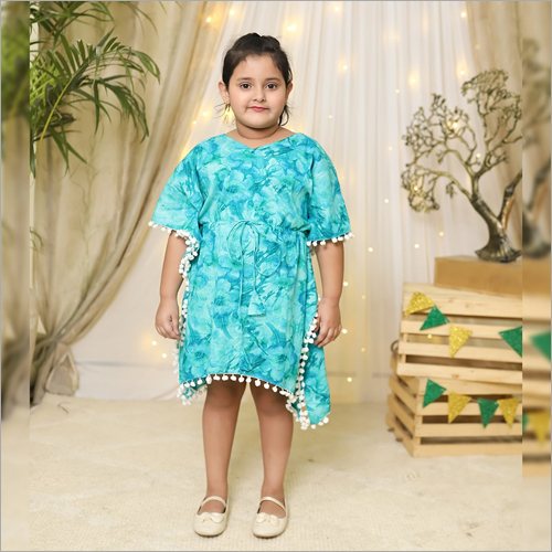गर्ल्स ब्लू फ्लोरल काफ्तान सेट आयु समूह: 1-12 वर्ष