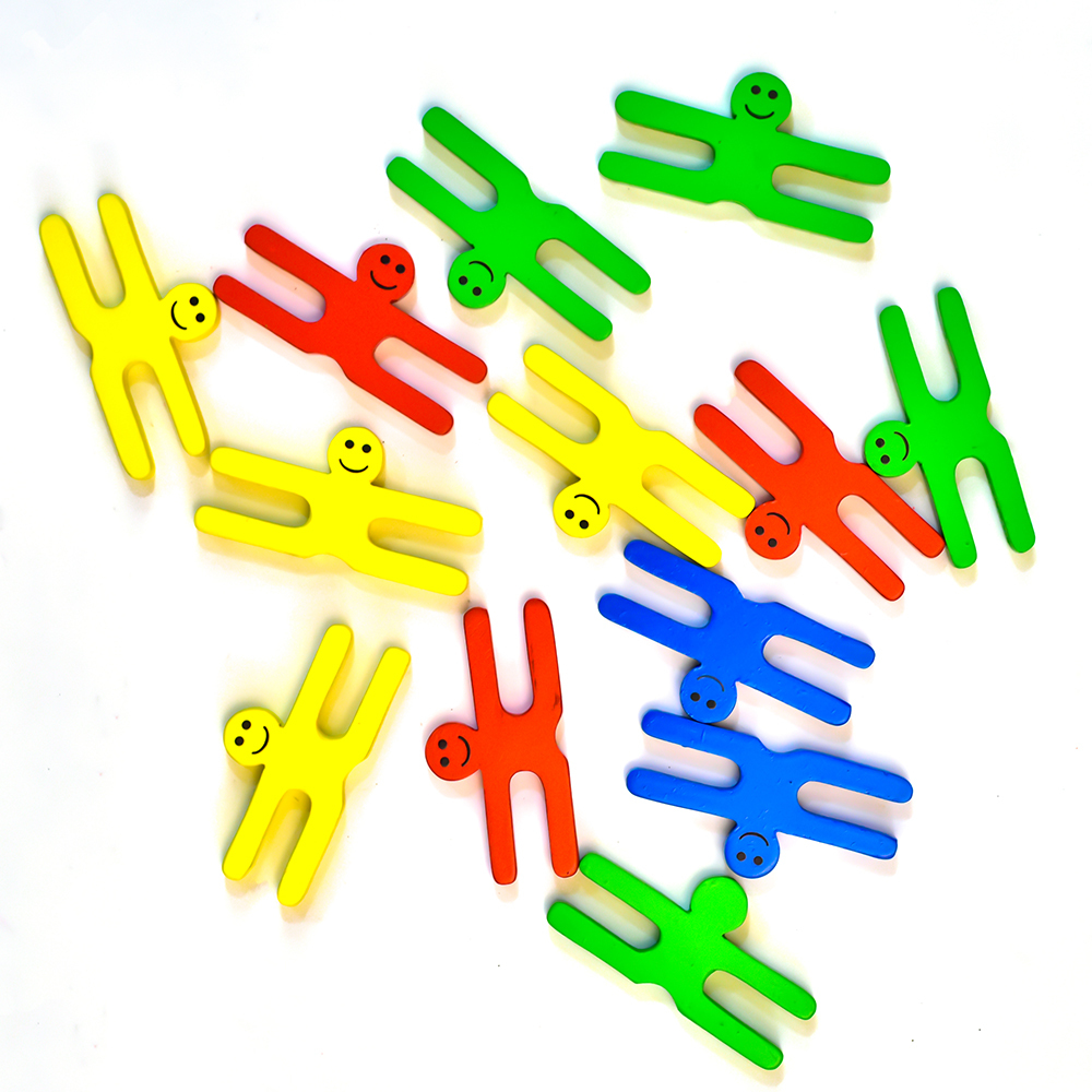 Monster Stacking - Wooden Indoor Stacking Game | 5-7 Cm Multicolor Monster Shapes, Skill Development, Color Coordination, Fun Stacking Activity