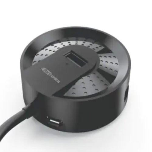 Portronics Mport 5r Usb पोर्ट Usb हब 1 माइक्रो Usb पोर्ट हाई स्पीड डेटा ट्रांसमिशन सपोर्ट के लिए Windows Mac Os और Linux काला