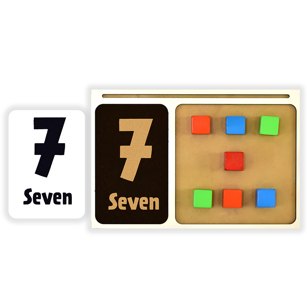 Montessori Number Literacy - Wooden Practice Board 20x15 Cm, Beige | Fine Motor Skills Development, Hand-eye Coordination, Pencil Grip Aid