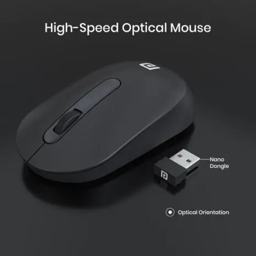 Laptop Portronics Toad 13 2.4 Ghz Wireless Optical Mouse With Usb Nano Receiver 1200 Dpi Resolution Optical Sensor Black