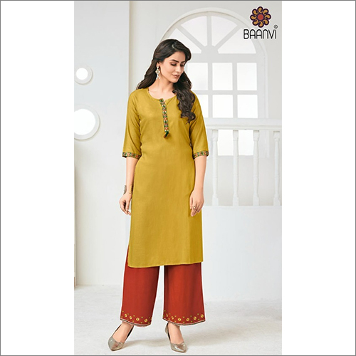 Indian Rayon Slub Embroidery Suit