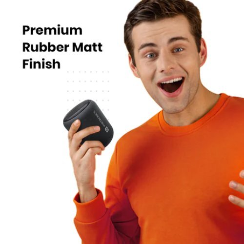 Black Portronics Sounddrum 1 10w Tws Portable Bluetooth Speaker With Powerful Bass Inbuilt Fm And Type C Charging Cable Included