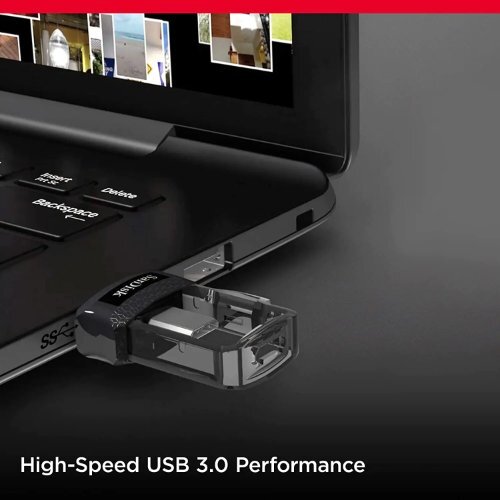 Black Sandisk Ultra 64gb Dual Drive  For Android Devices And Computers