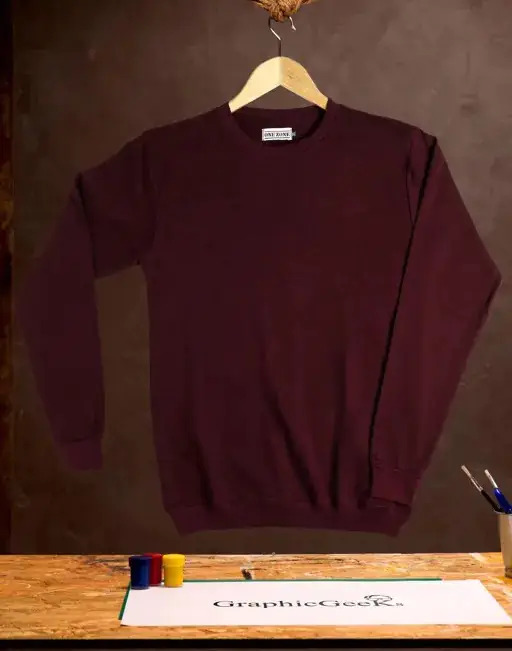 Cotton Interlock Long Sleeve T-shirts - Cotton Blend, Sizes M/l/xl, Maroon Color | Solid Pattern, Ideal For Men