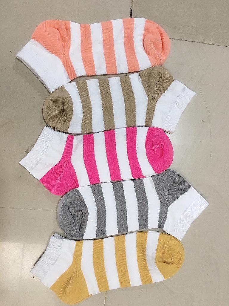 Ladies Ankle Socks - Combed Cotton, Free Size, Multi-color | High Elasticity, Anti Uv, Washable, Jacquard Logo, Knitted Pattern, All Season
