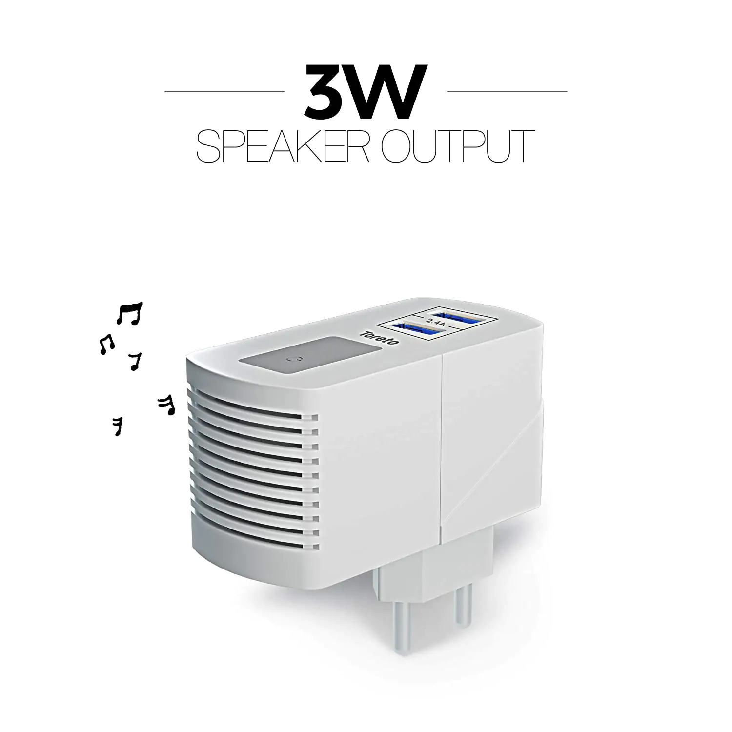 Toreto Remix Duo 513 - 2 In 1 Fast Charger And Bluetooth Speaker , High-quality 3w Hd Sound, Dual Usb Ports, Bluetooth 5.0 Compatibility
