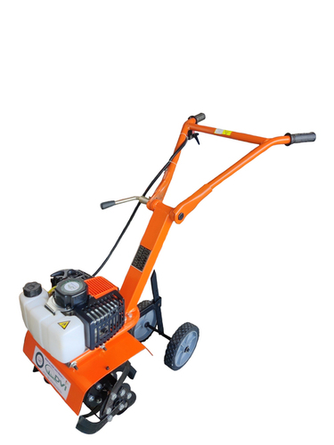 Orange 52Cc Mini Power Tiller Rotary Weeder
