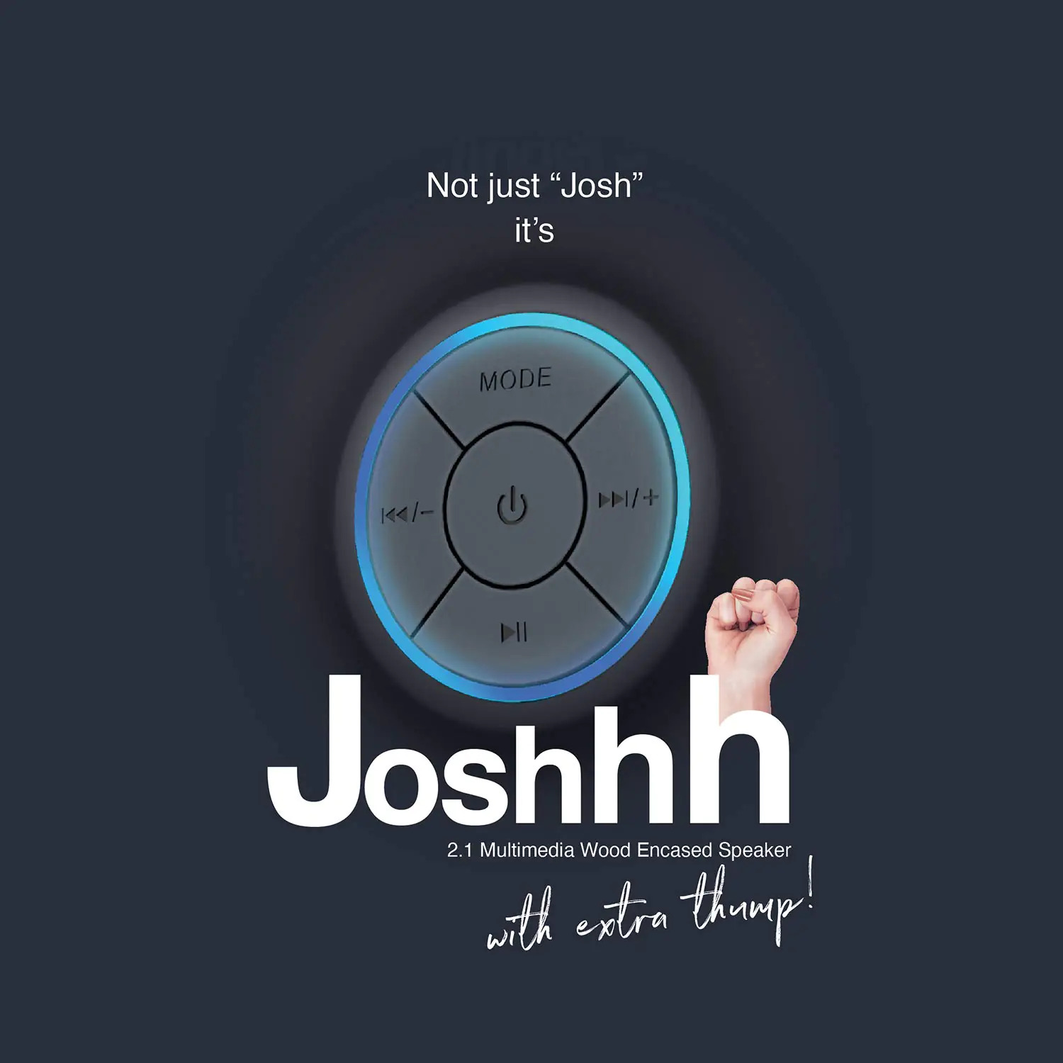 Fingers Joshhh Wooden Encased Multimedia 2.1 Speaker Deep Bass 20 Watts Remote Control Led Light Effects Bluetooth Fm Radio Usb Microsd Aux Rca