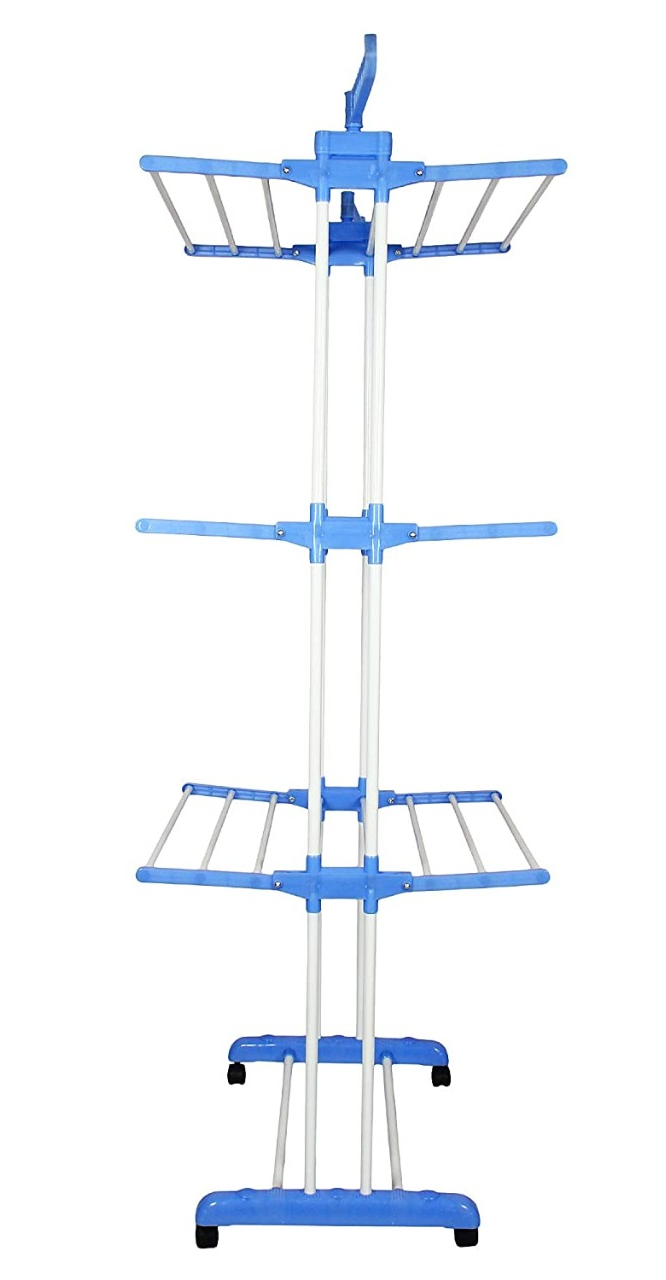 Jumbo Drying Rack - Powder-coated Steel, 76 X 46 X 184 Cm | Foldable, Space-saving, Durable Design, Easy To Move