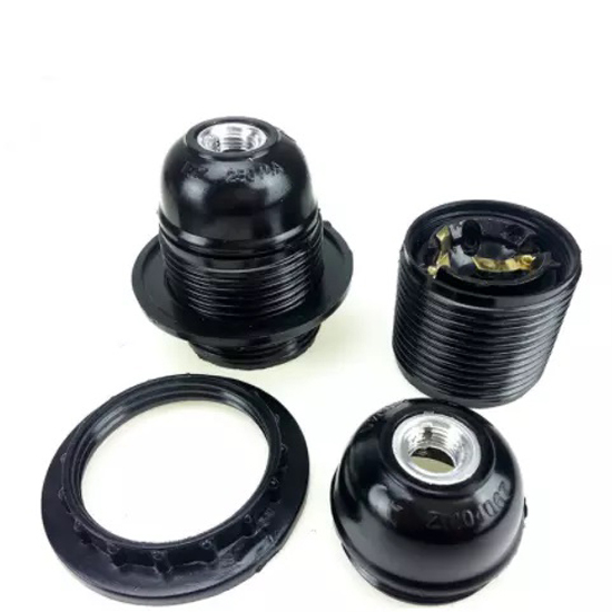 Bakelite Light Bulb Socket Vintage Light Holder Plastic Lamp Holder E27 Black White - Input Voltage: Ac220v/100v Volt (V)