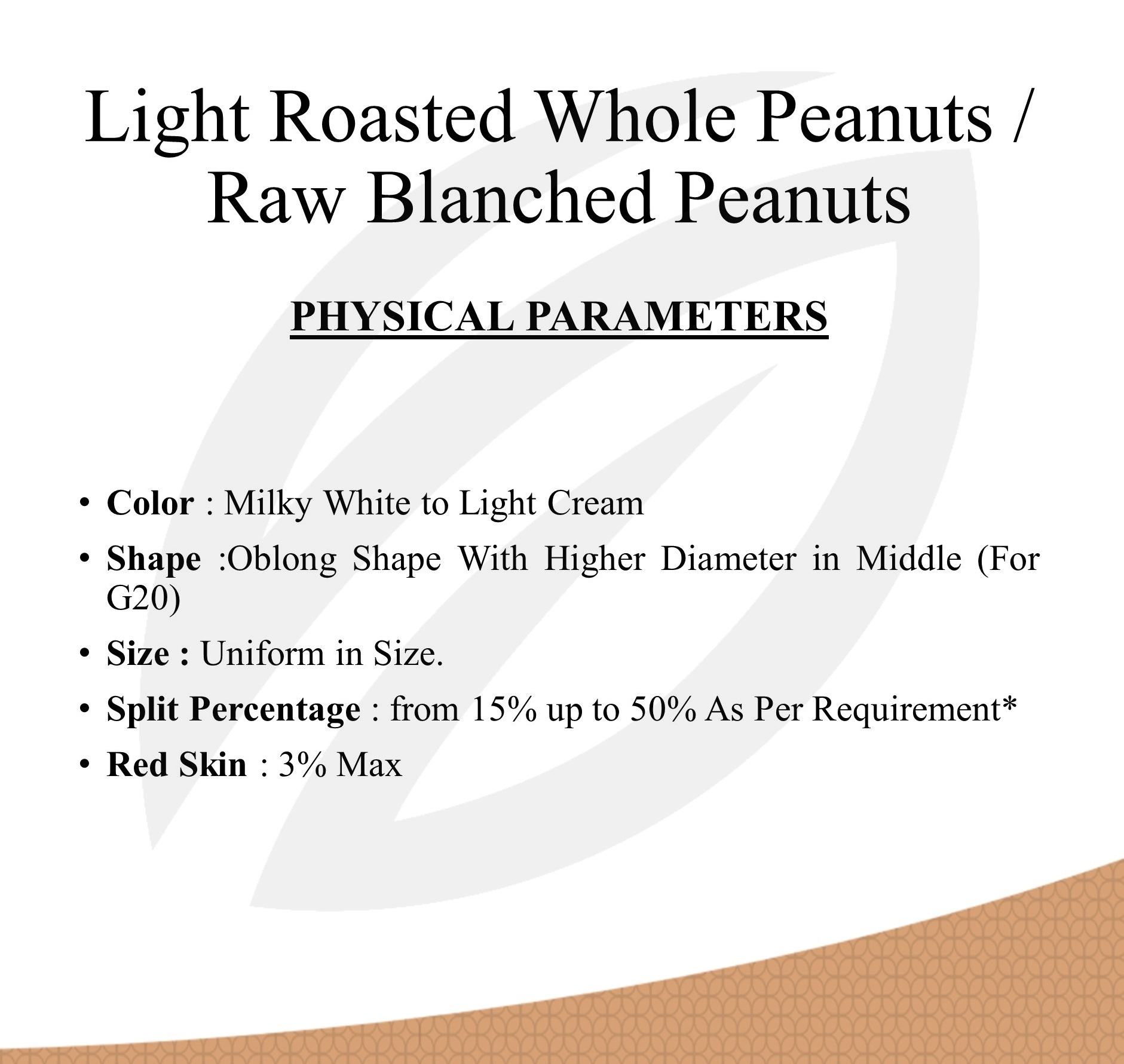 Roasted Peanuts - Bold G20 | Unsalted, Versatile Usage, 40-52% Fat, Ideal Crunchiness