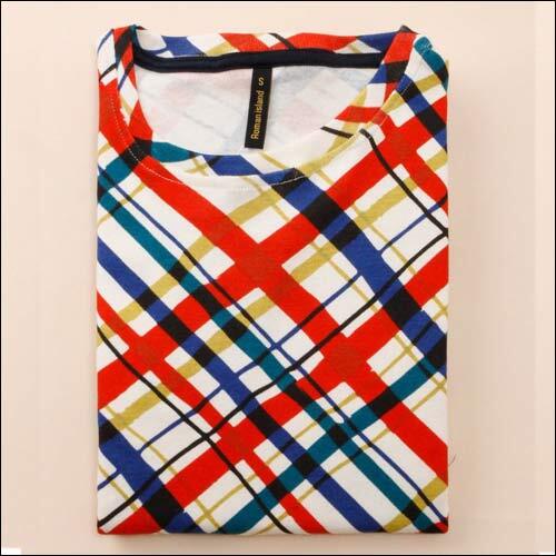 Mix Color Round Neck Cotton T-Shirt