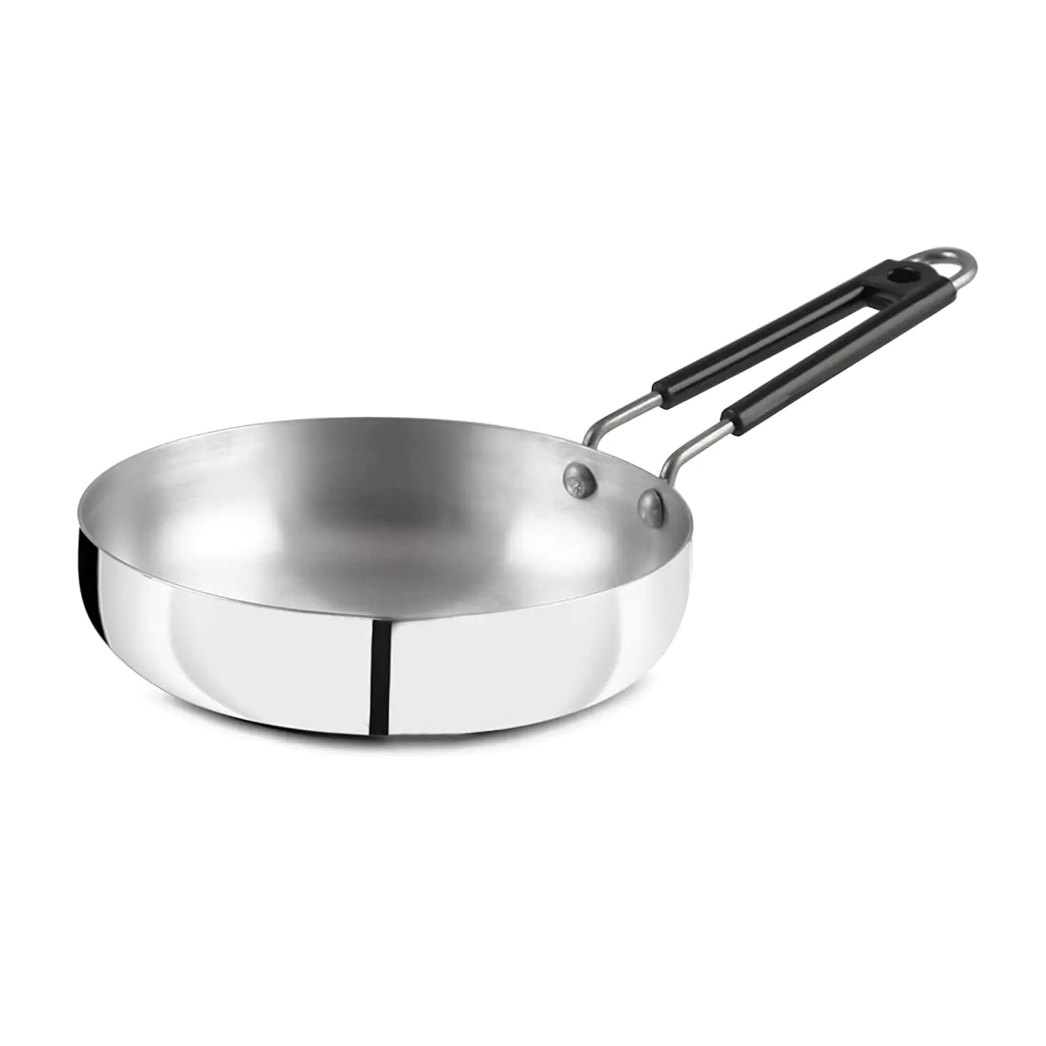 Saucing Pan And Frying Pan Combo - Stainless Steel, 25 X 10 X 8 Cm, Silver | 1l Capacity, Dishwasher Safe, Even Heat Distribution