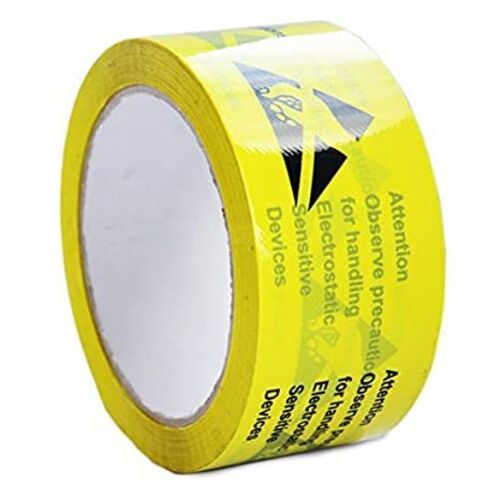 CAUTION TAPE - PVC, 50m Length, 48mm Wide, Yellow Color | High Visibility, Strong Adhesive, Weather Resistant, Durable Material, Easy Application