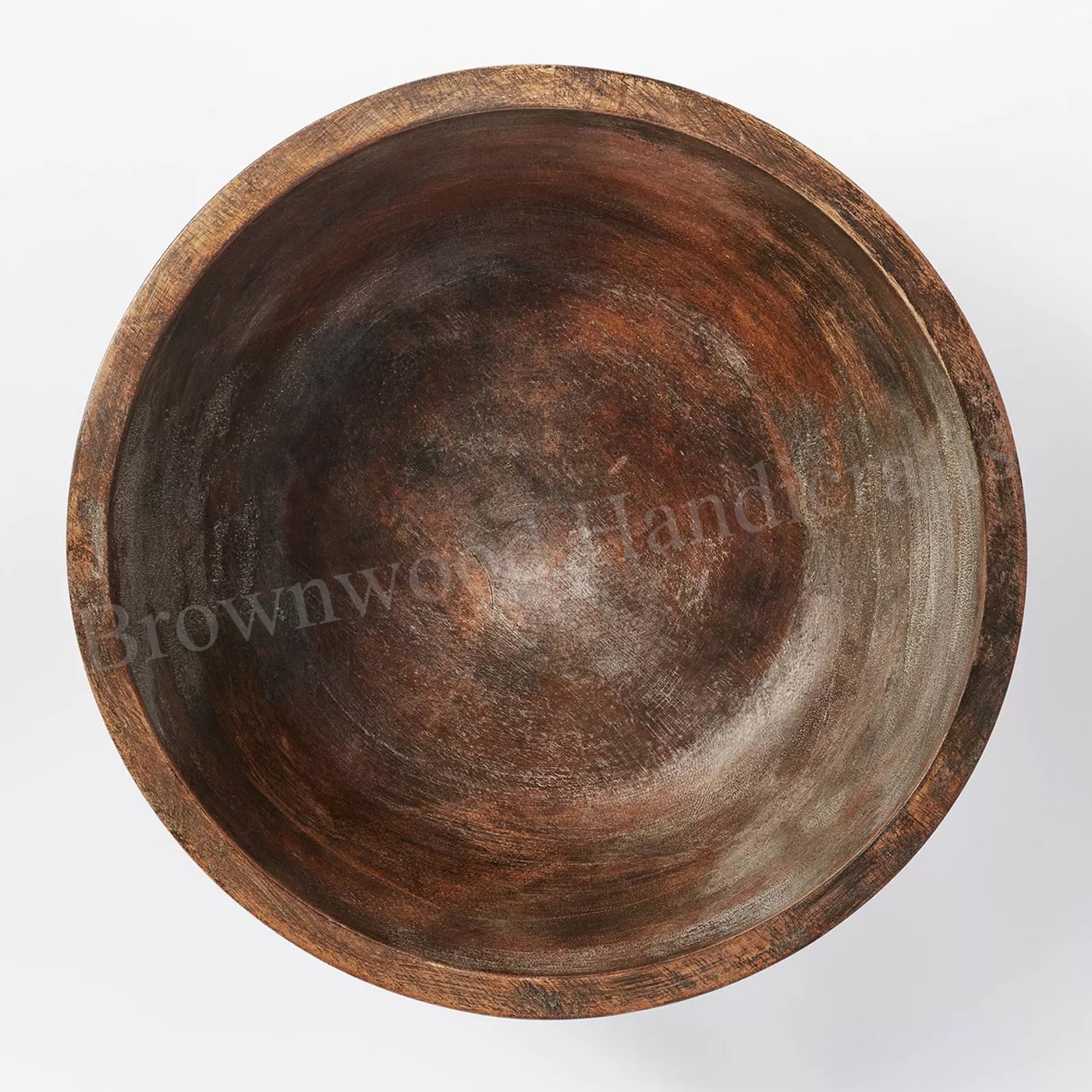 Walnut Stained Mango Wood Serving Bowl
