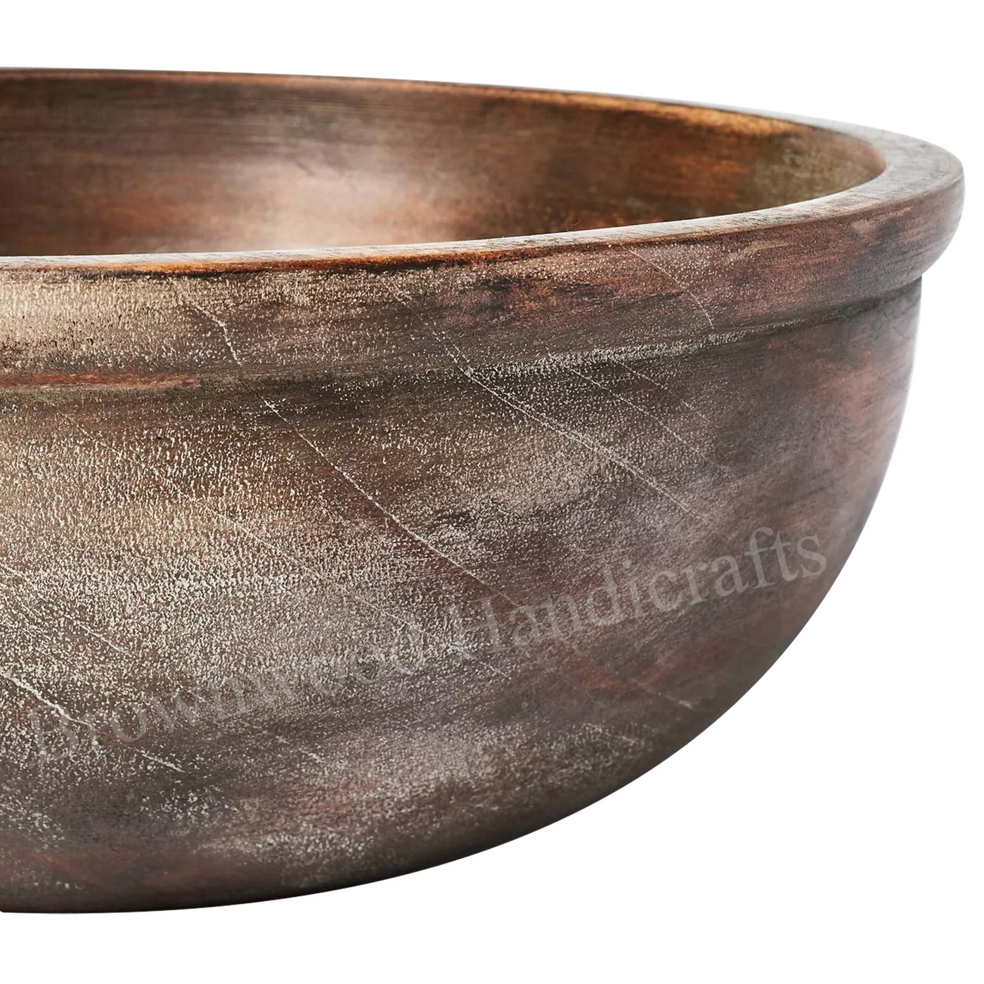 Walnut Stained Mango Wood Serving Bowl