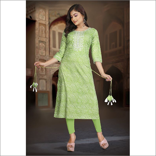 Washable Fancy Cotton Kurtis 3/4Th Sleeve
