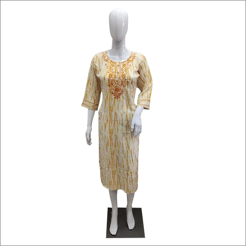 Washable Ladies Fancy Embroidered Kurtis 3/4 Sleeves
