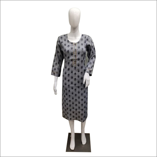 Grey Ladies Cotton Kurtis Casual Wear