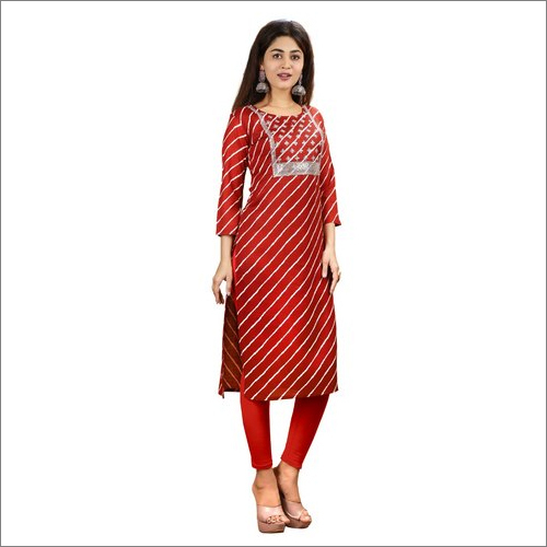 Washable Ladies Rayon Stitched Kurtis