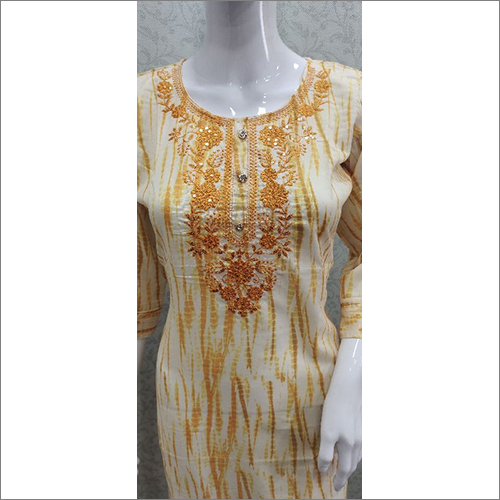 Washable Ladies Fancy Embroidered Kurtis 3/4 Sleeves