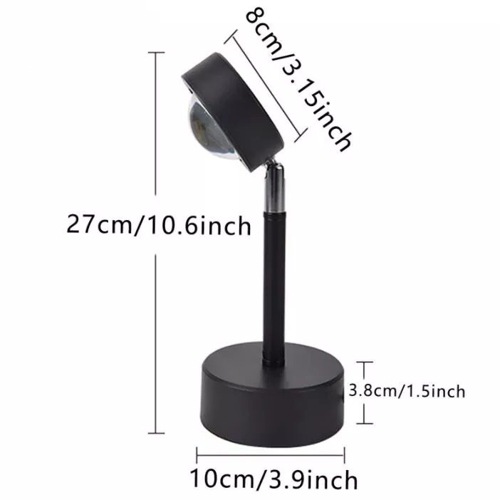 Colorful Projector Table Lamp - Dc 6v, 27x10x8 Cm | Soft Warm White 2700k, Usb Input, Rgb Light Options, 50000-hour Lifespan