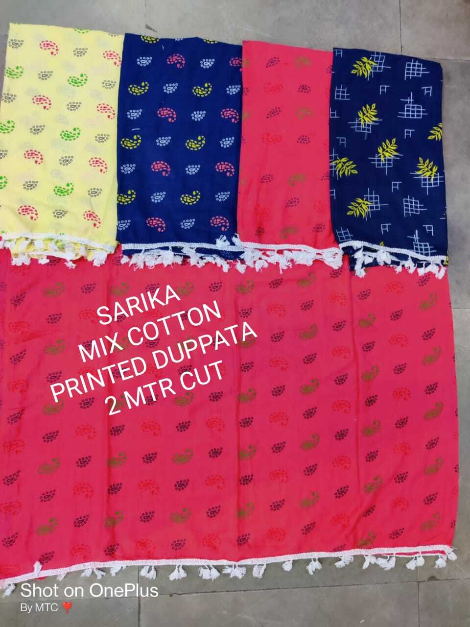 Sarika Cotton Dupatta - 2 Meters Approx , Washable, Printed, All-season, Random Prints With Daily New Designs Available